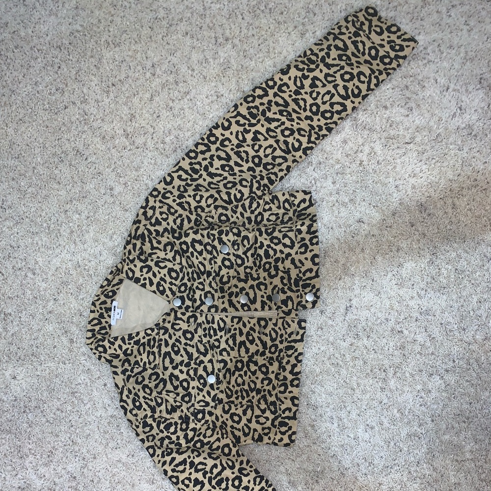 Leopard jean jacket